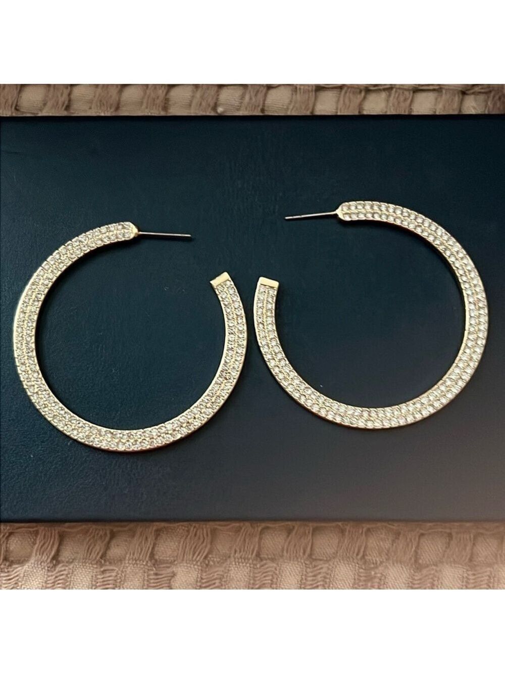 BAUBLEBAR Gold Hoop Earrings Rhinestone